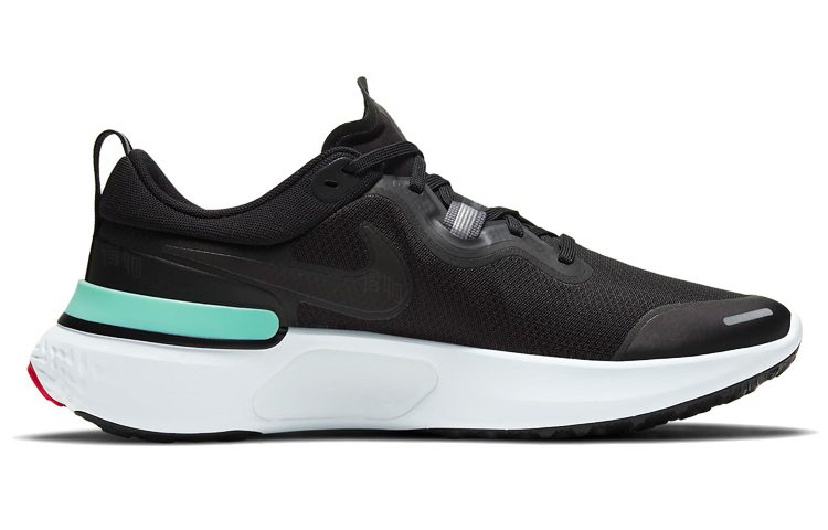 Кроссовки Nike React Miler 1 (черный / зеленый / красный) — Чёрный / зелёный / красный — фото 2