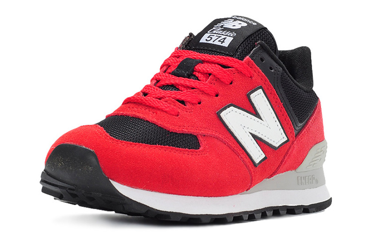 Кроссовки New Balance 574 (черно-бело-красные) — фото 2