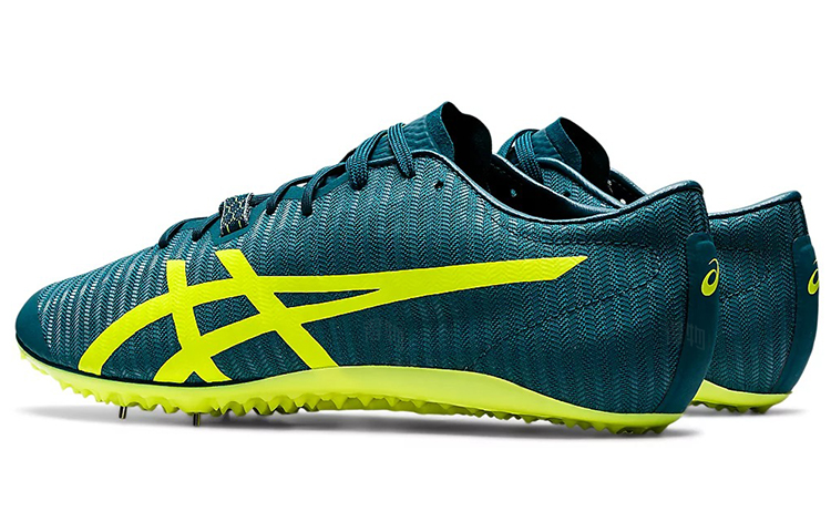 Кроссовки ASICS Metasprint (сине-желтые) — 湖水蓝/荧光黄 — фото 4