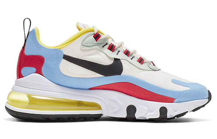 Женские кроссовки Nike Air Max 270 react (красный / желтый / синий / белый) — Красный / жёлтый / синий / белый — фото 2