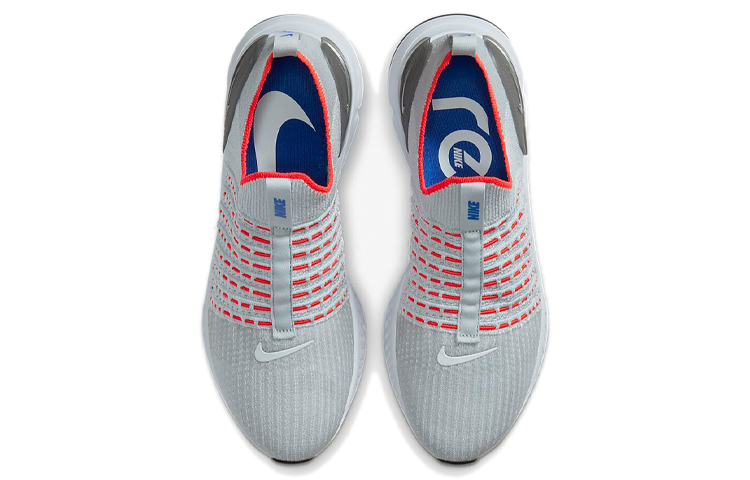 Мужские кроссовки Nike React Phantom Run Flyknit 2 (серо-красные) — фото 4