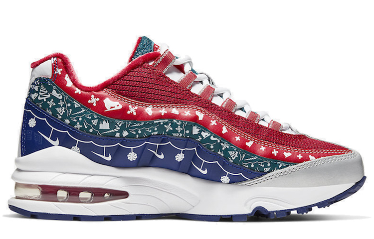 Женские кроссовки Nike Air Max 95 Christmas Sweater (сине-красные) — Красныйсиний — фото 2