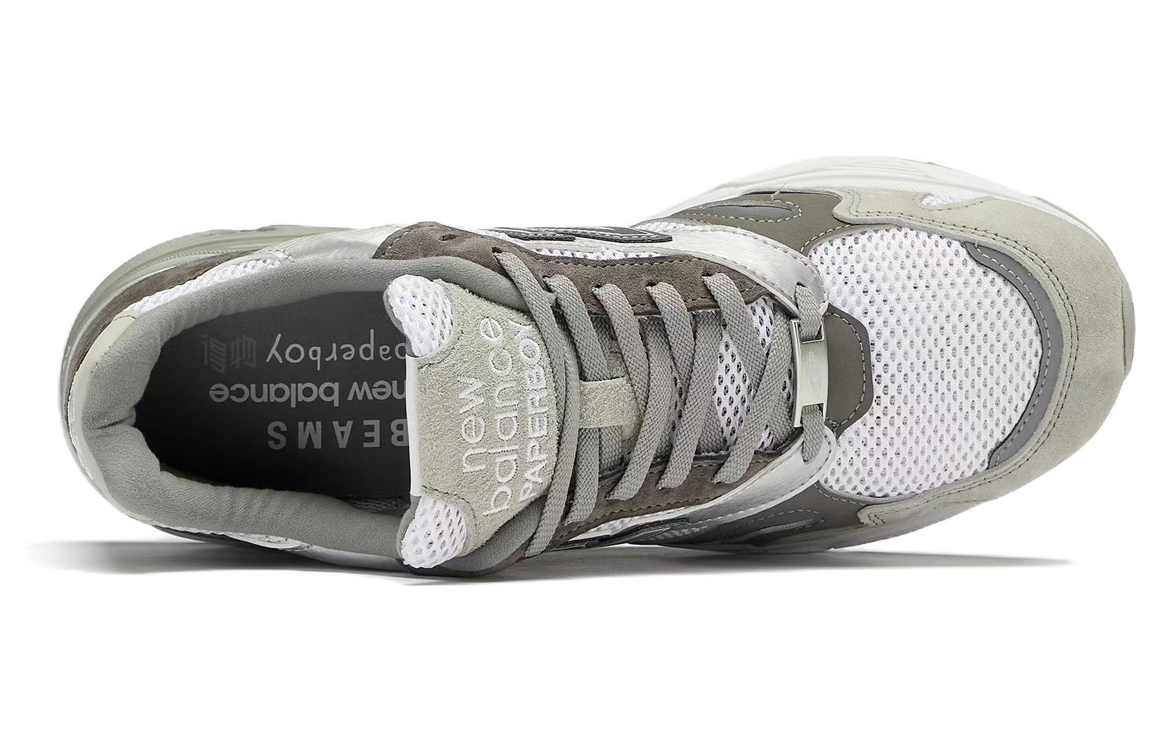 Кроссовки New Balance × beams x PaperBoy 920 (серо-белые) — Серый / белый — фото 4