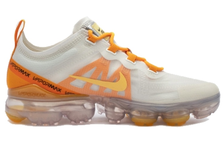 Женские кроссовки Nike VaporMax 2019 White Orange Peel (бело-оранжевые) — Белый / оранжевый — фото 2