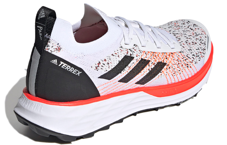 Мужские кроссовки adidas Terrex Two Parley Trail Running (бело-розово-черные) — Белый / розовый / чёрный — фото 4