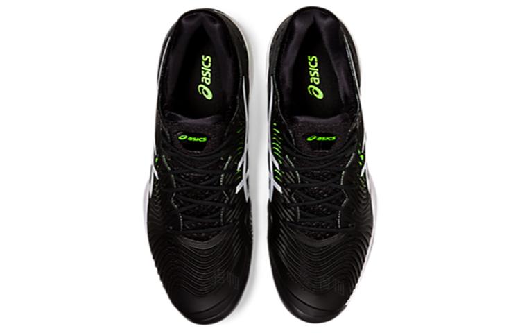 Мужские кроссовки ASICS Court FF 2 (черный / зеленый) — Чёрный / зелёный — фото 3