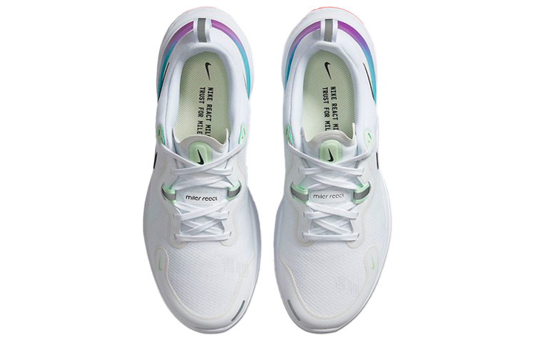 Мужские кроссовки Nike React Miler 1 (бело-зеленый) — Белыйзелёный — фото 4