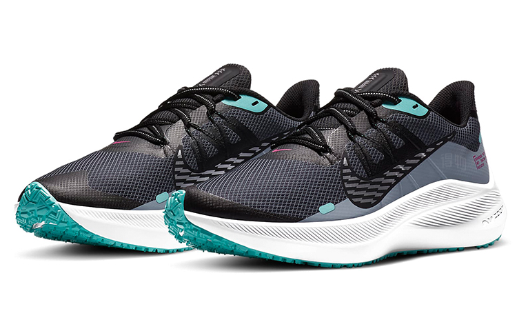 Женские кроссовки Nike Zoom Winflo 7 Shield (черно-серые) — фото 3