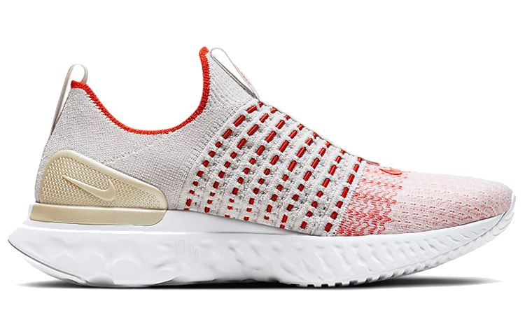 Женские кроссовки Nike React Phantom Run Flyknit 2 (бело-красные) — фото 2