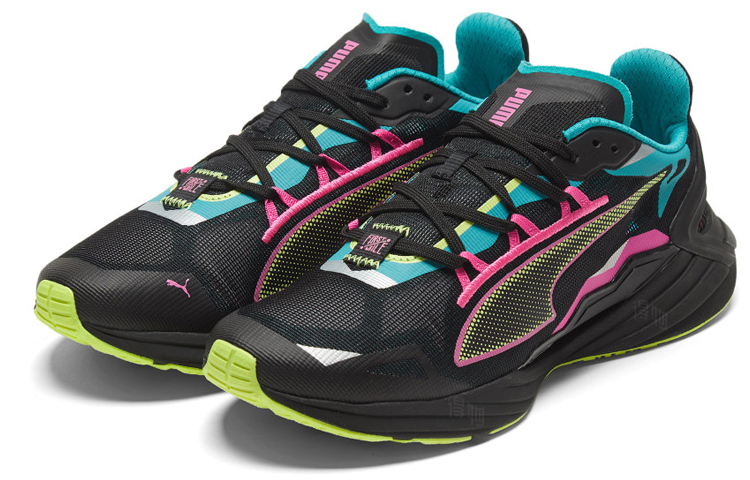 Женские кроссовки PUMA Ultraride Fm Xtreme (черные) — 黑/绿/粉/白/兰 — фото 3