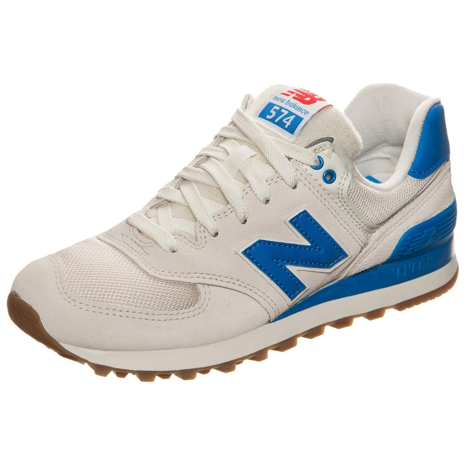 Женские кроссовки New Balance 574 (морская соль) — 海盐白/电路蓝 — фото 3