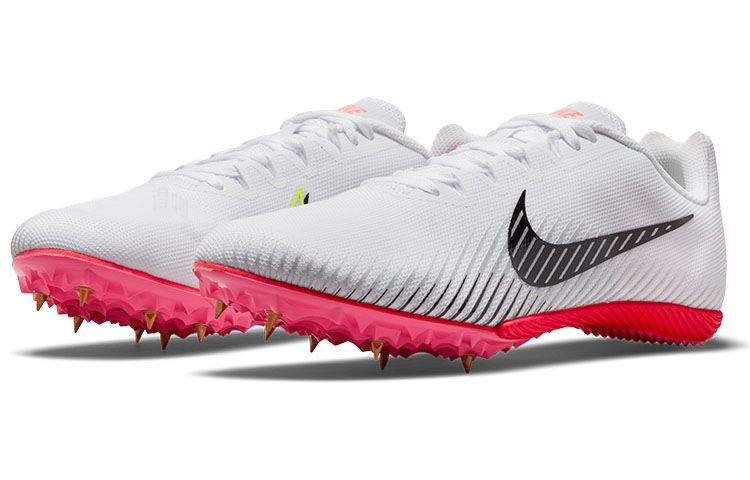 Кроссовки Nike Zoom Rival M 9 (белые с черным и розовым) — Белый / чёрный / розовый — фото 3