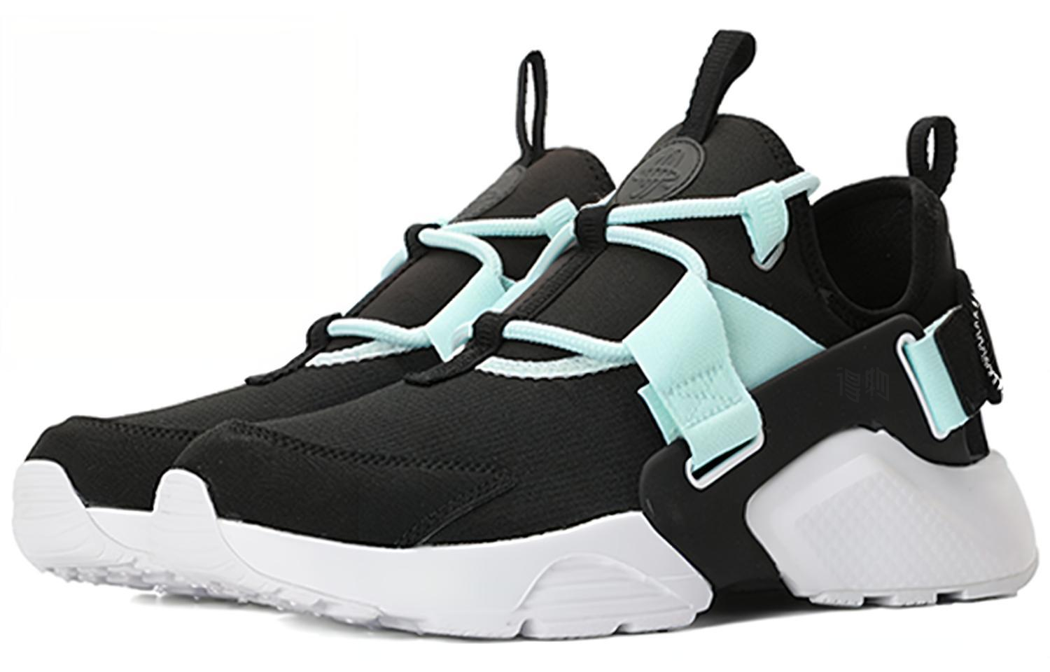 Женские кроссовки Nike Huarache City Low (черно-зеленые) — фото 3