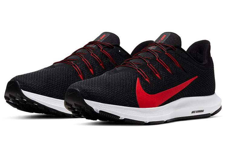 Мужские кроссовки Nike Quest 2 (черно-красный) — 黑/白色/大学红 — фото 2