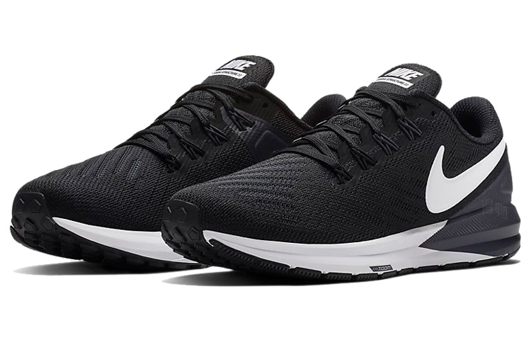 Женские кроссовки Nike Zoom Structure 22 (черно-белые) — Чёрныйбелый — фото 3