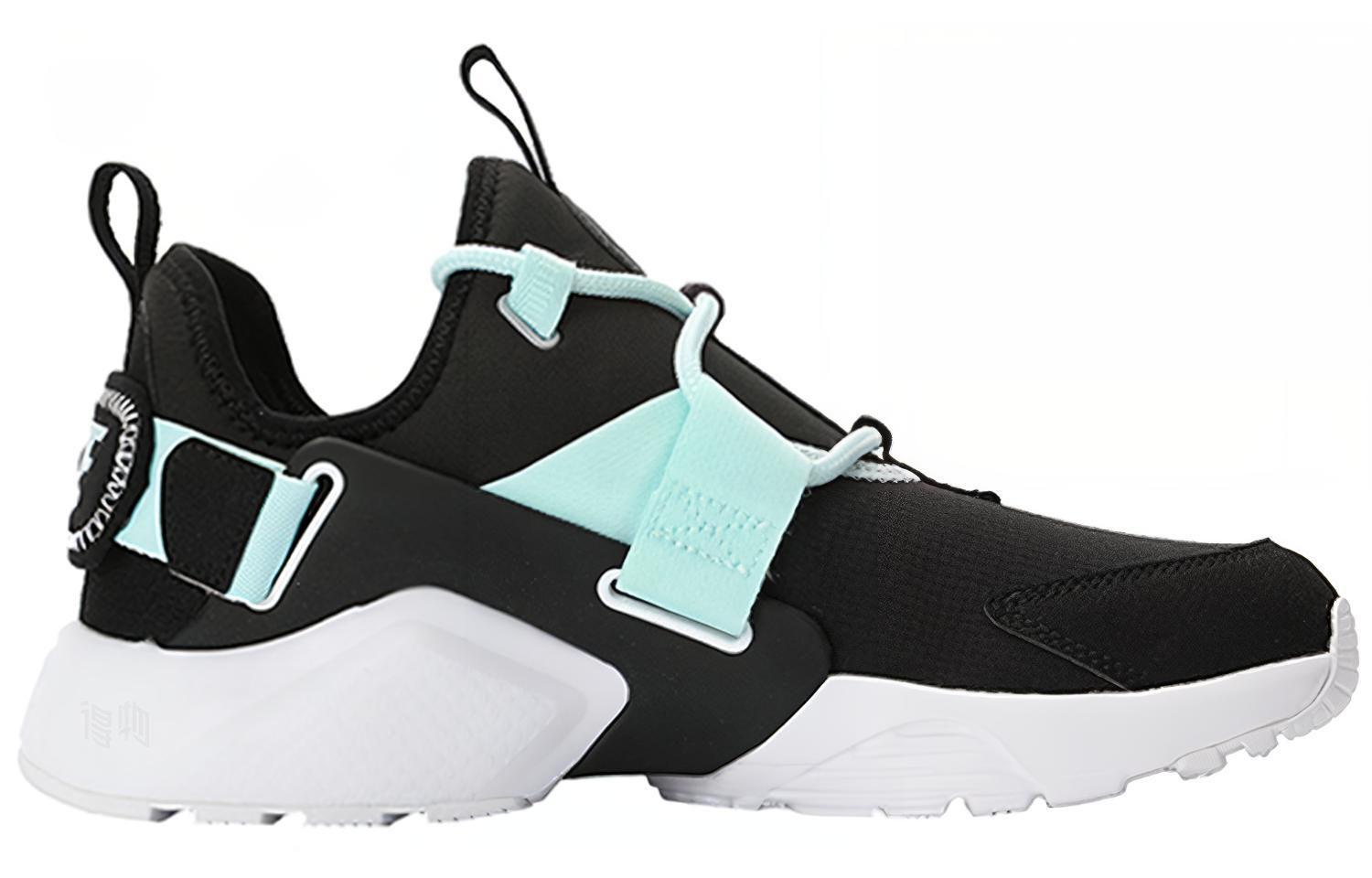 Женские кроссовки Nike Huarache City Low (черно-зеленые) — фото 2
