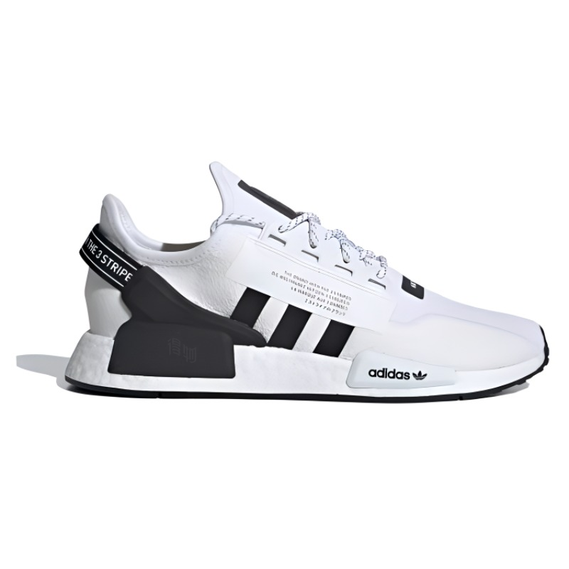 Кроссовки adidas originals NMD_R1 V2 (бело-черные) — фото 2