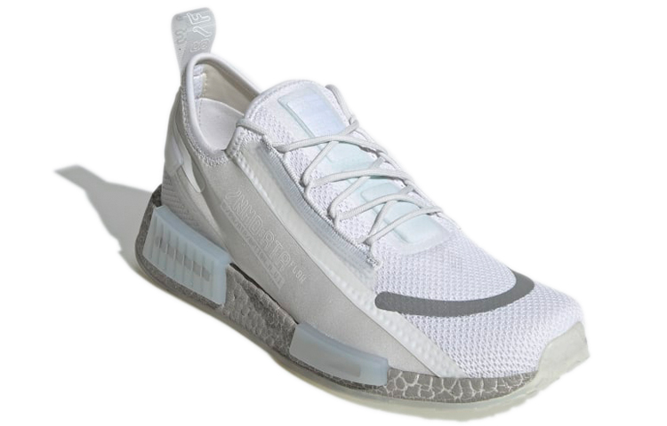 кроссовки adidas originals NMD_R1 Spectoo (бело-серые) — Белый / серый — фото 3
