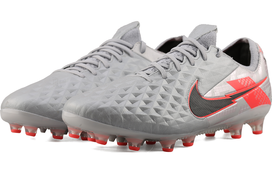 Кроссовки Nike Tiempo Legend 8 Elite EC AG (серо-оранжевые) — фото 2