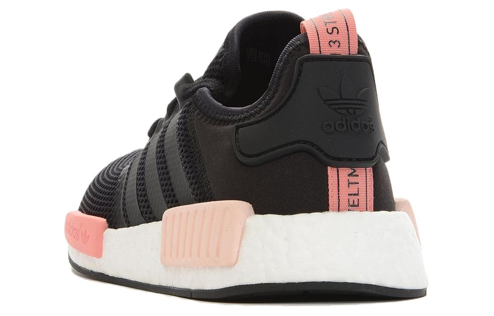 Женские кроссовки adidas originals NMD_R1 (черно-розовые) — 黑/桃粉红 — фото 4