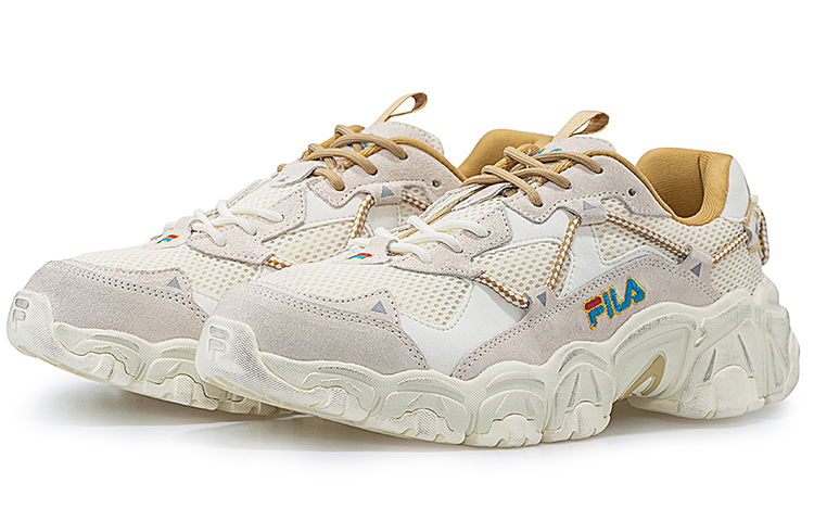 Женские кроссовки Fila FUSION Fluid (серо-бело-желтый) — фото 3