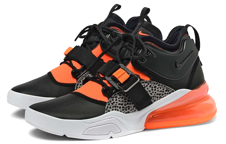 Мужские кроссовки Nike Air Force 270 Safari (чорный / оранжевый) — Чёрный / оранжевый — фото 3