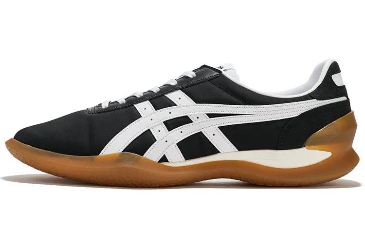 Onitsuka Tiger Fabric Cushioning Slip Resistant Abrasion Resistant Low top Casual Shoes Unisex Black White