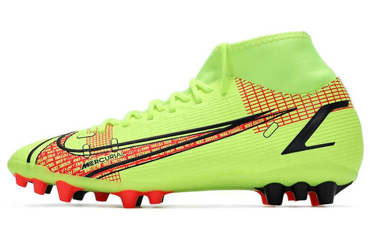 Nike Mercurial Superfly 8 14 Academy AG (glue short nails) anti-slip support football shoes for men and women, fluorescent yellow