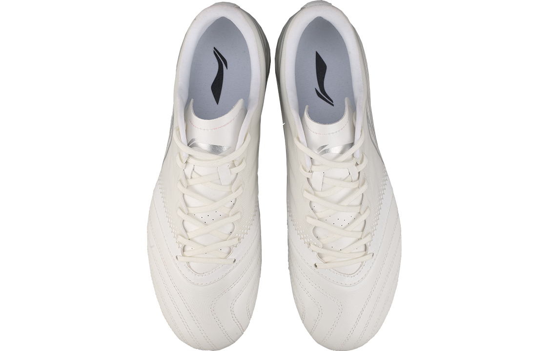 Li Ning Iron Turf TF Turf Firm Ground, Artificial Turf Cushioning Soccer Shoes Men’s White Silver