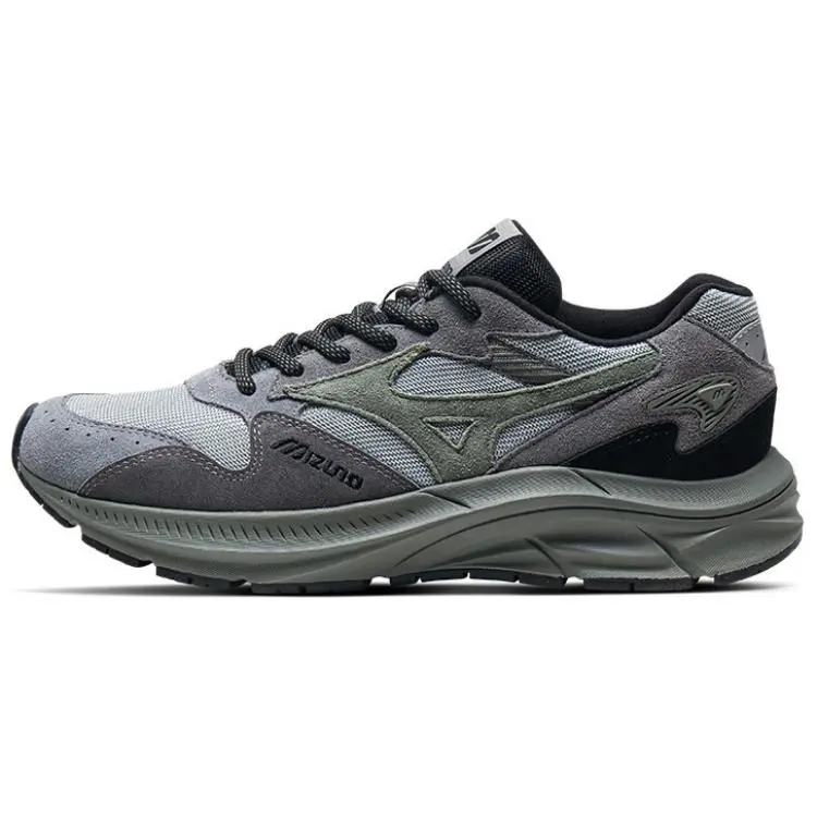Mizuno Pi Retro Abrasion Resistant Breathable Low top Casual Shoes Unisex Light Gray/Dark Green