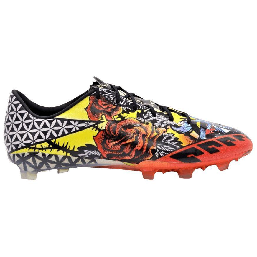 Мужские бутсы adidas Adizero FG (черно-оранжевые) — Чёрный / оранжевый — фото 2