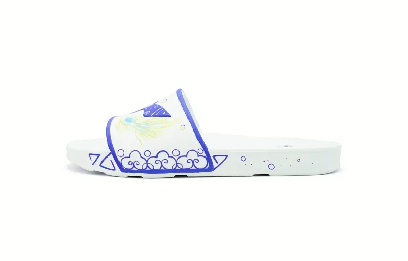 Li Ning Slip Resistant, Odor Resistant, Quick Dry Slide Slippers Unisex White Purple