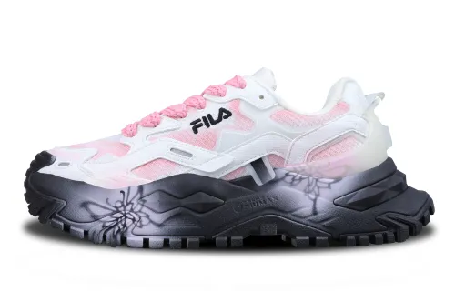 FILA FUSION Bianco Slip Resistant Abrasion Resistant Low top Casual Shoes Women's Pink White