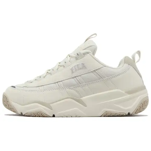 FILA Bitmap Mesh, Synthetic Leather Comfortable Low top Casual Shoes Unisex Ecru