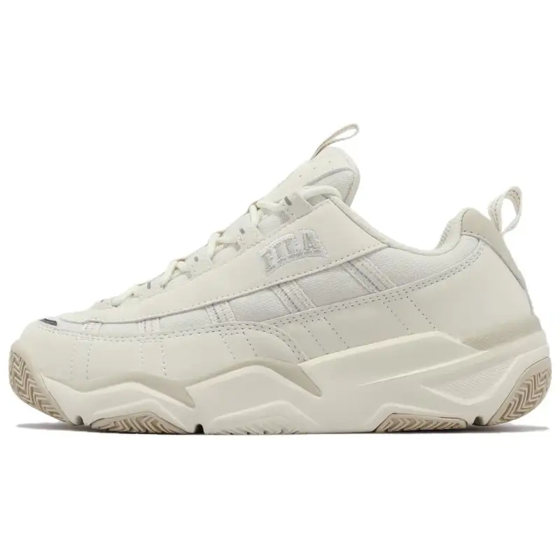 FILA Bitmap Mesh, Synthetic Leather Comfortable Low top Casual Shoes Unisex Ecru