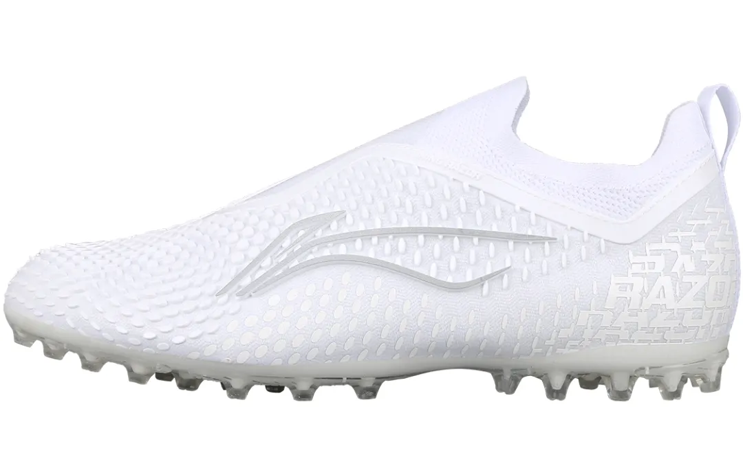 Li Ning MG Multi Ground Artificial Turf Cushioning Soccer Shoes Men's White