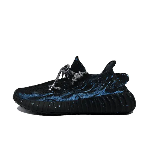 Adidas Originals Yeezy Boost 350 V2 Fabric Cushioning Abrasion Resistant Low top Casual Shoes Unisex Black Blue