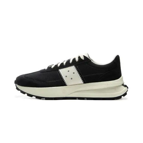 Li Ning Abrasion Resistant Slip Resistant Mid top Casual Shoes Unisex Black Beige