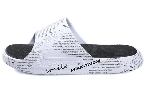 PEAK Statistic Sandals Slip Resistant Abrasion Resistant Slide Slippers Men's Black White