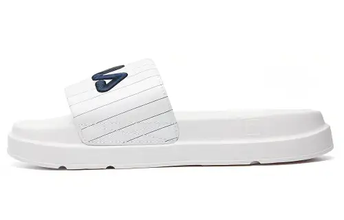 FILA Thick Sole White Slippers Women's