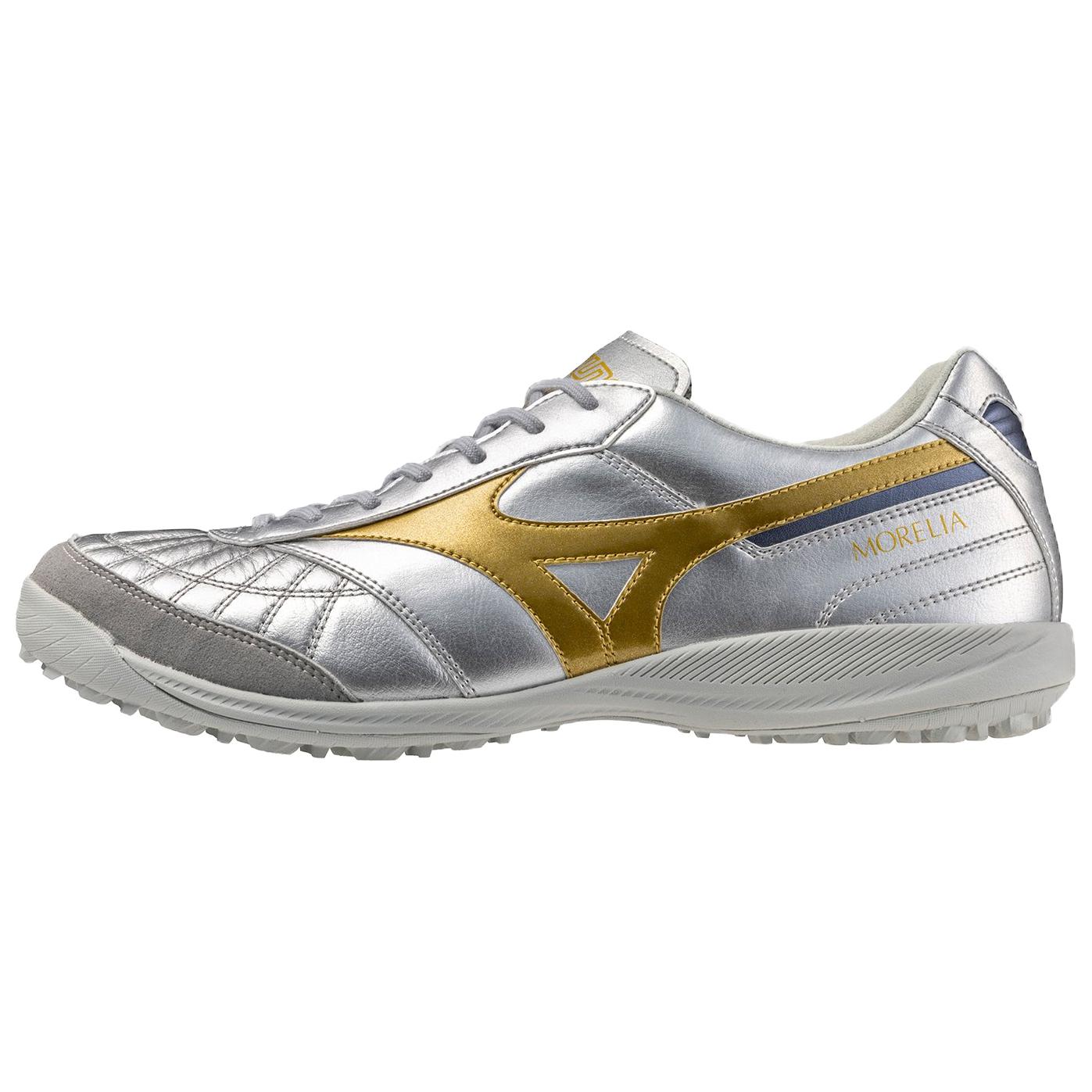 Mizuno MORELIA SALA TF Turf Slip Resistant Abrasion Resistant Soccer Shoes Unisex Silver