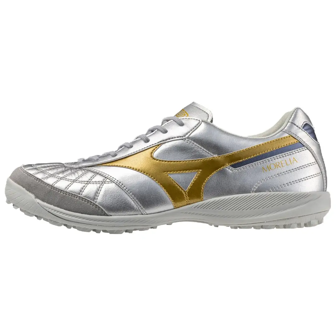 Mizuno MORELIA SALA TF Turf Slip Resistant Abrasion Resistant Soccer Shoes Unisex Silver
