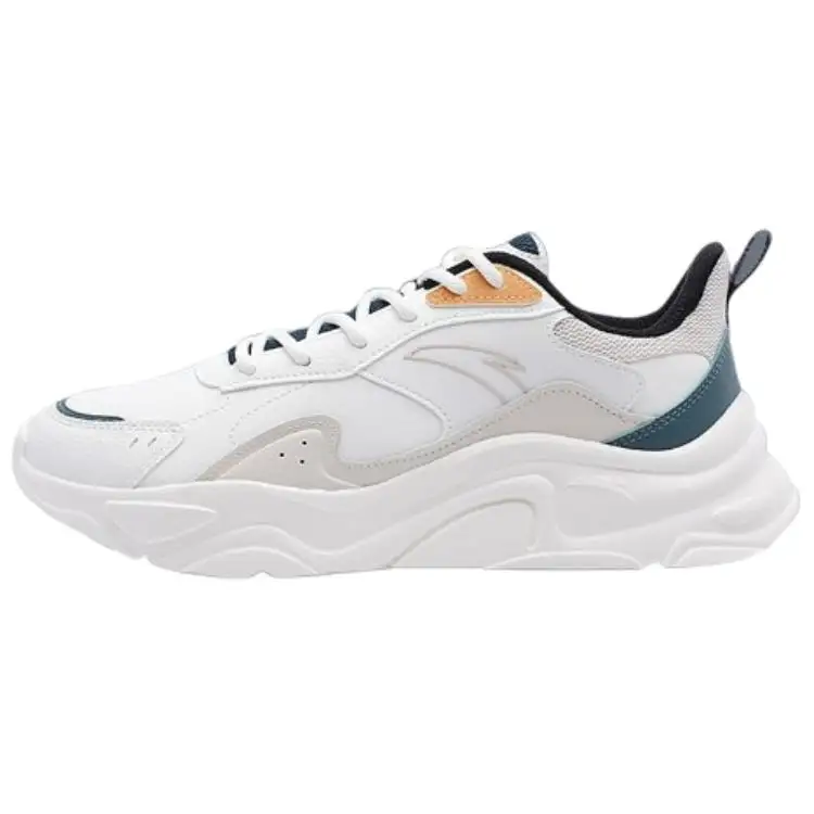 Anta Cushioning Abrasion Resistant Rebound Low top Casual Shoes Men's White Gray Green