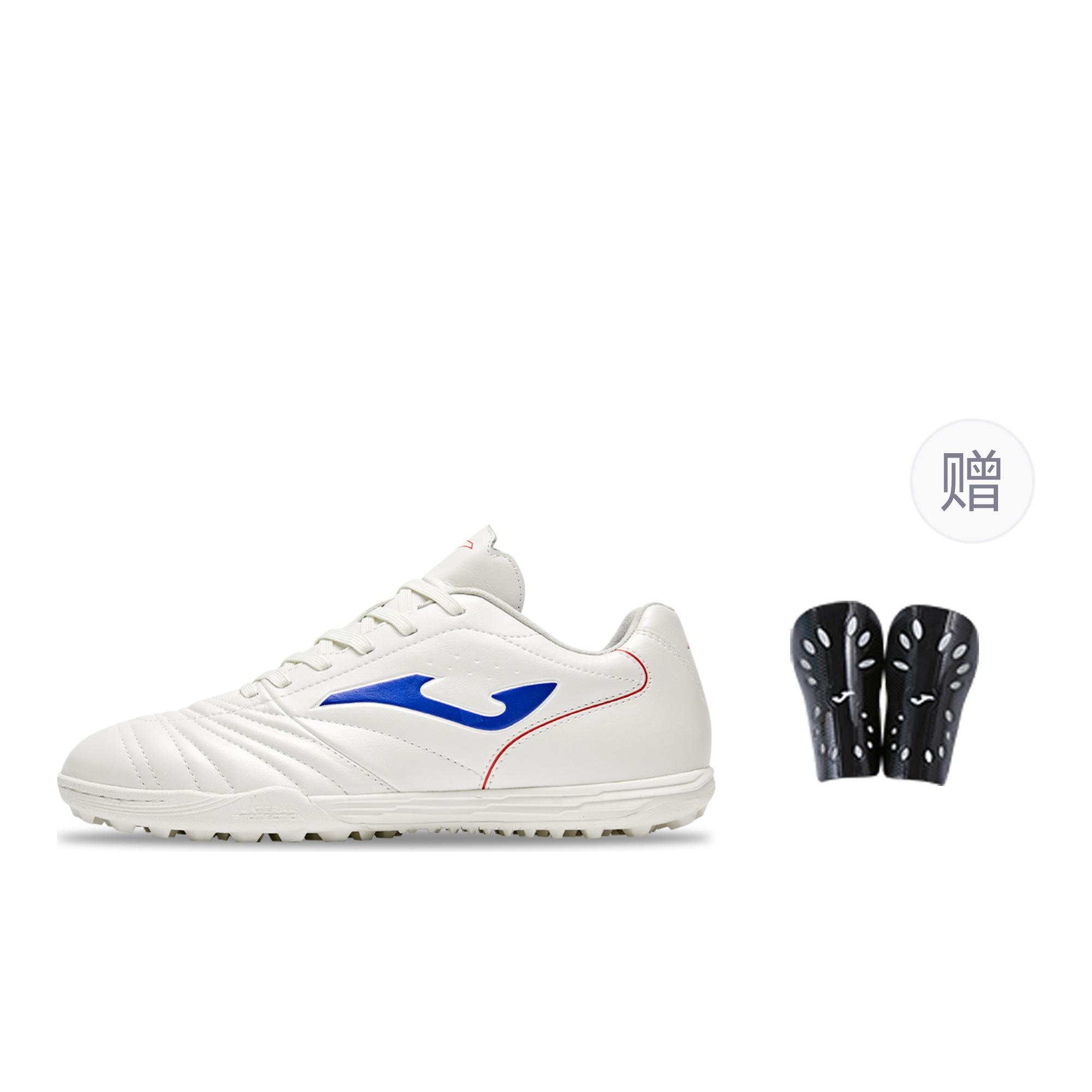 Joma Aguila TF Turf Artificial Turf Kangaroo Leather Soccer Shoes Unisex White Blue