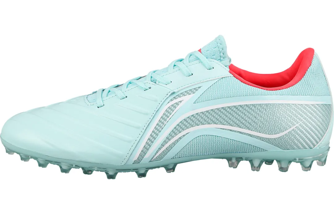 Li Ning Brocade TF Turf Artificial Turf Cushioning Slip Resistant Soccer Shoes Men's Island Blue