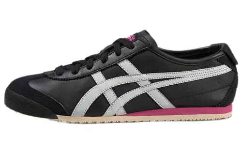 Onitsuka Tiger MEXICO 66 Comfortable Slip Resistant Low top Casual Shoes Women's Black Pink