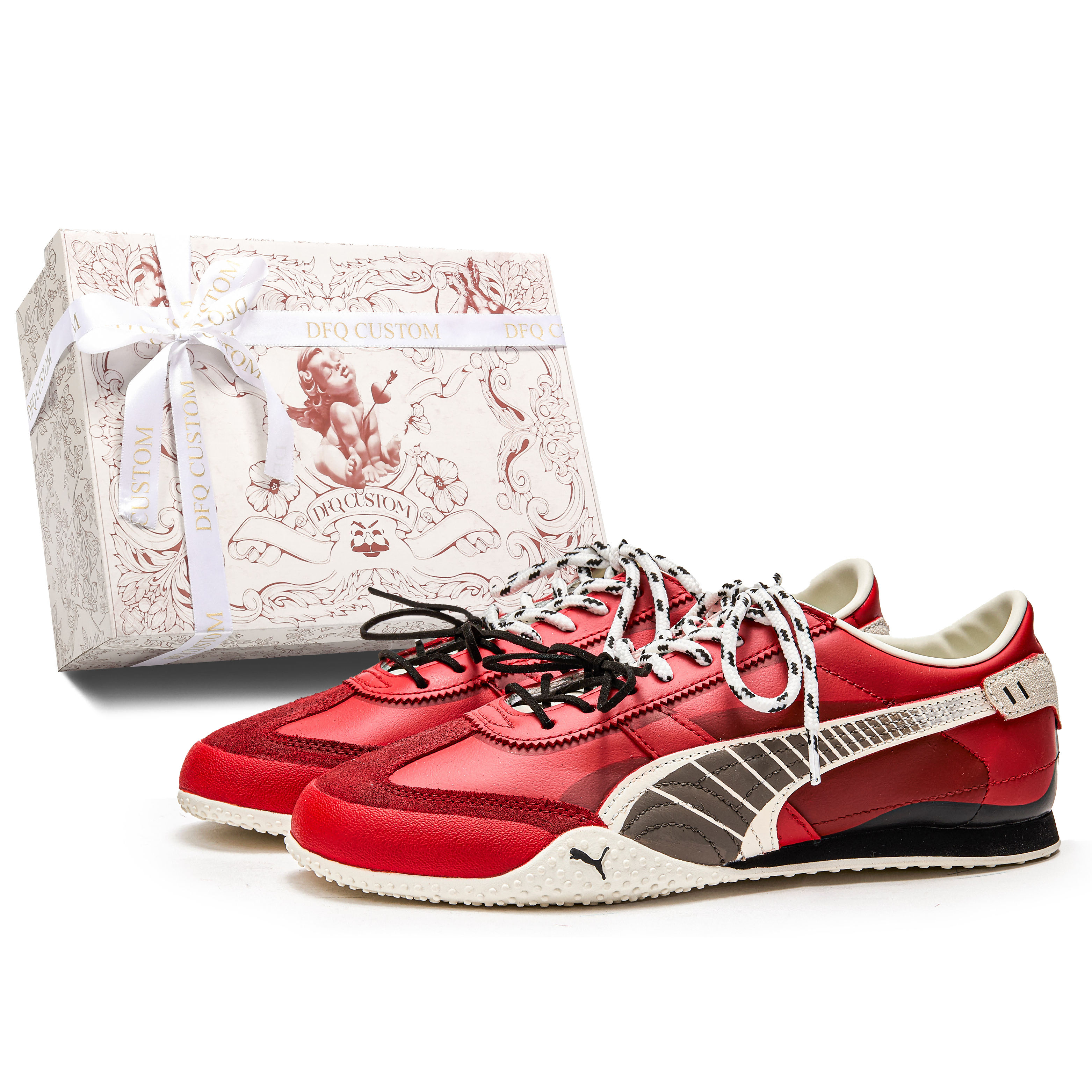 PUMA Bella Slip Resistant Abrasion Resistant Slip Resistant Abrasion Resistant Low top Casual Shoes Unisex Red