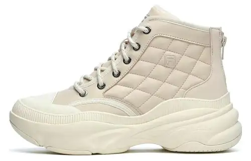 FILA Bread Mid Abrasion Resistant Mid top Casual Shoes Women's Cassava Powder