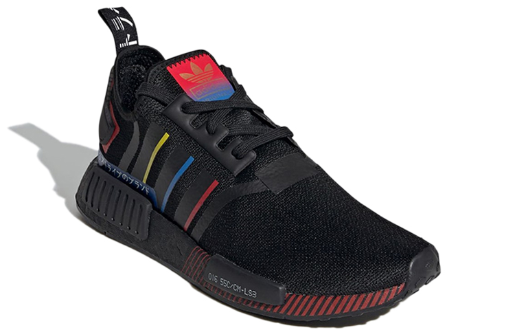 Кроссовки adidas originals NMD_R1 Olympics (черные) — фото 3