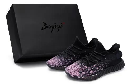 Adidas Originals Yeezy Boost 350 V2 811 Manufacturing, Dark Ink Pink Bloom, Special Shoe Box Ink Splatter